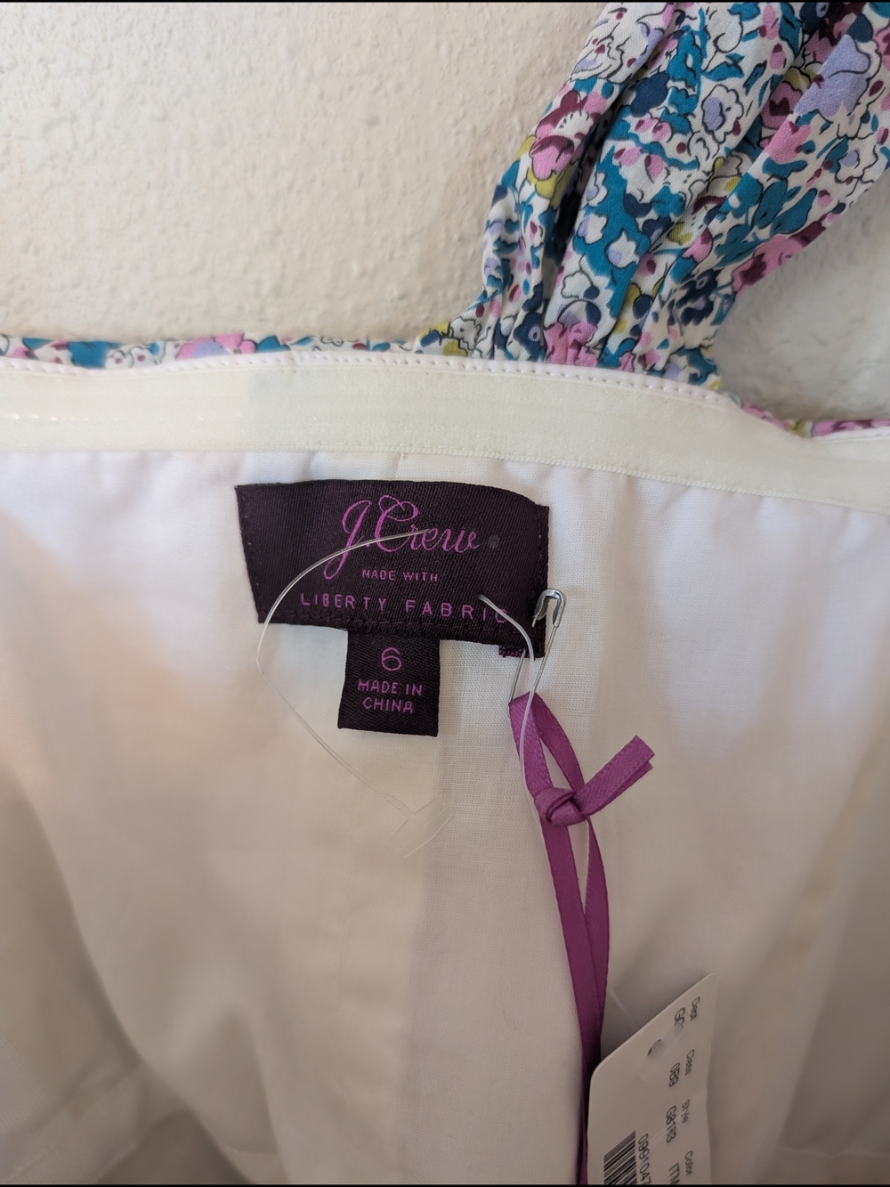 NWT J.Crew x Liberty of London One Shoulder Bow Dress Size 6 - Picture 5 of 11